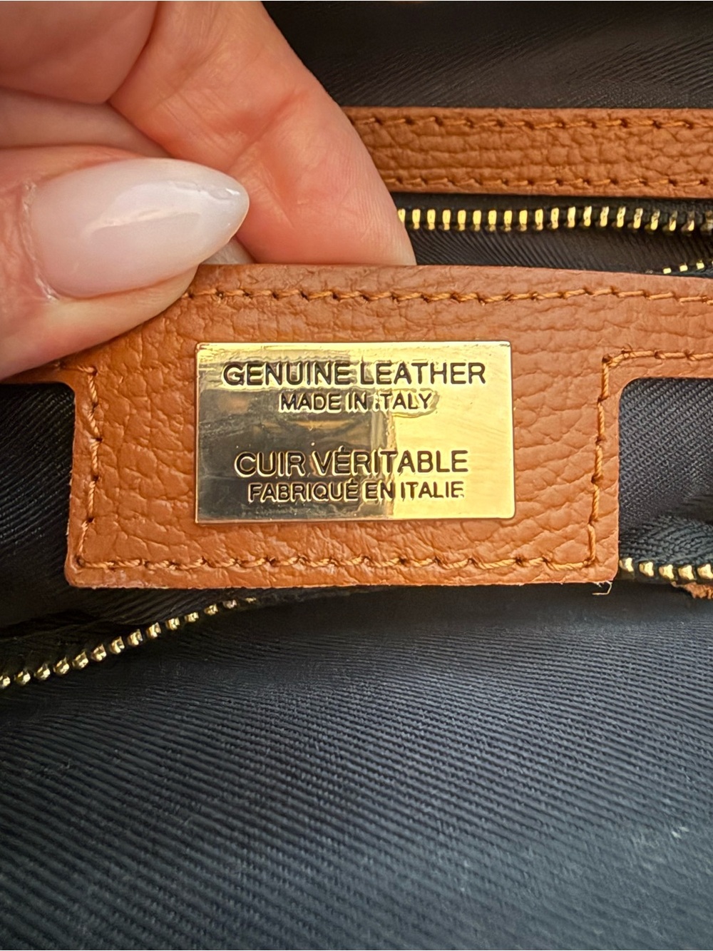 Italian Leather Classic Structured Women's Top-Handle Bag in Tan - Picture 6 of 7